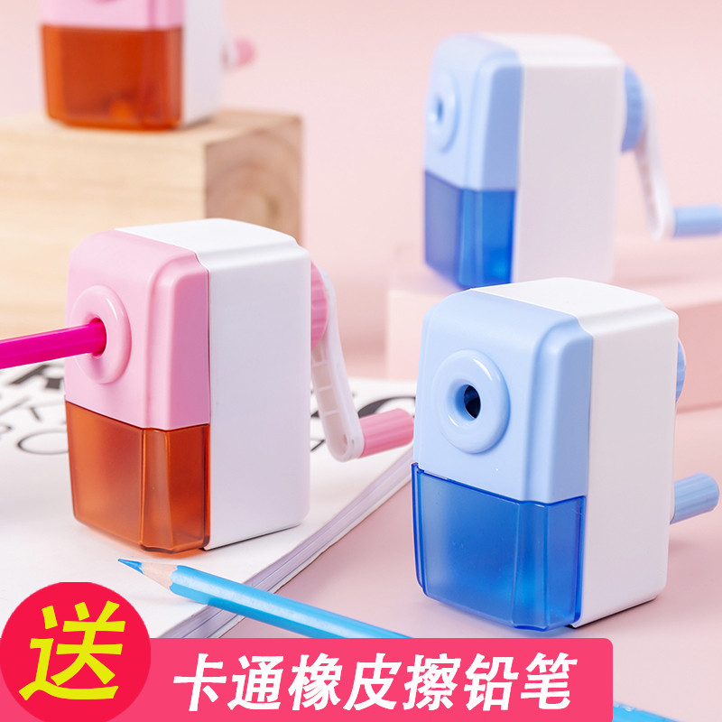 Cute Cartoon Children Hand Sharpened Pencil Sharpeners Automatic Lead Pencil Sharpeners 1st Grade Elementary School Students Prizes Study Stationery Supplies Small Manual Portable Pencil Knife Kindergarten Gift Custom Logo