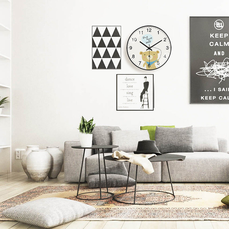 Cartoon Style Creative Clock Wall Clock Living Room Modern Simple Decoration Home Children's Room Bedroom Silent Quartz Clock