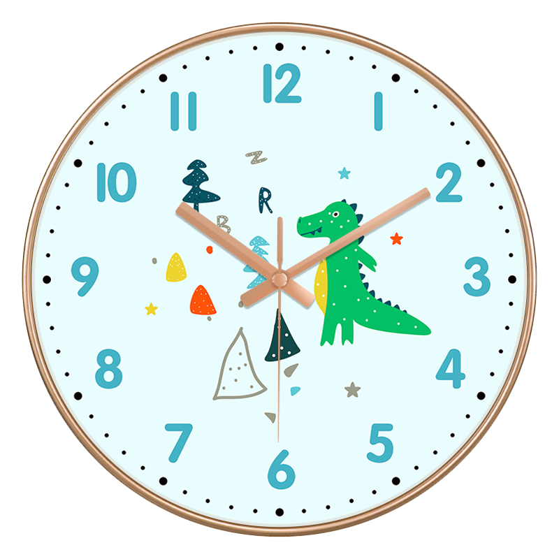 Northward Cartoon Dinosaur Ultra-Quiet Creative Wall Clock Cute Simple Home Living Room Children's Room Bedroom Wall Clock