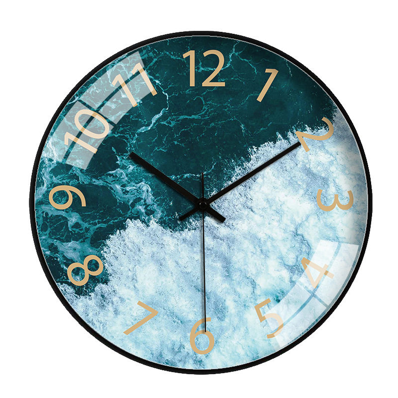 Looking to the North of the Sea Series Art Clock Wall Clock Living Room Creative Ocean Modern Simple Quartz Clock Silent Personalized Wall Clock