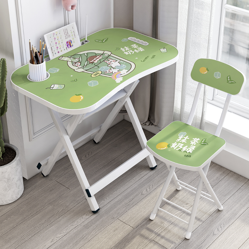 Children's table simple folding table and chair industry set table writing rectangular book-shaped home children's writing desk for junior high school students