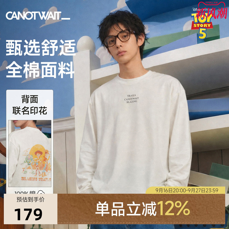 【New Product】William Chan Long Sleeve Canotwait Disney Toy Story Series Printed T-Shirt Cotton Loose Fit 【New Product】William Chan Long Sleeve Canotwait Disney Toy Story Series Printed T-Shirt Cotton Loose Fit