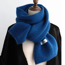 Klein Blue Scarf Cashmere Pure Color Display White Couple Blue Women Winter 100 hitch Yohair Line knit Little girth