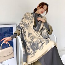 Cashmere Scarves Women Winter Moms Jacket Cloister Style Blankets Fluff Outlap High-end Office Afternoon Nap Large Shawl