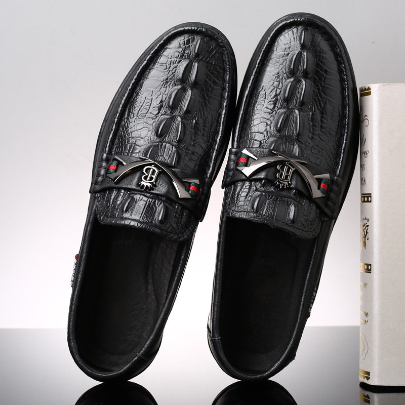 High-end quality 2022 summer and autumn new youth men's crocodile pattern Doudou shoes casual shoes men's driving shoes men