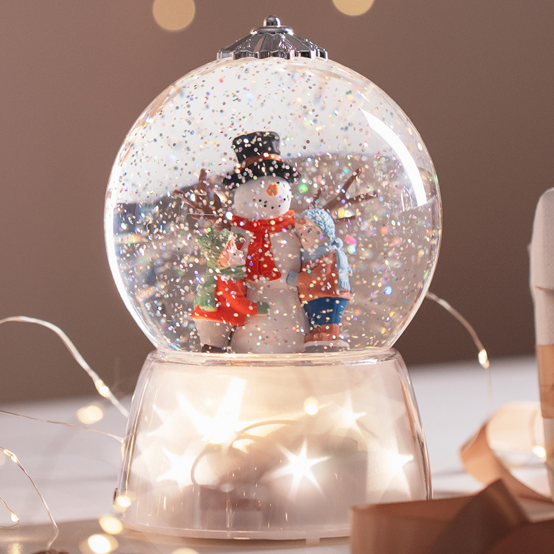 Christmas gift snowman crystal ball music box rotating music box Children's crystal ball to send girl birthday gift