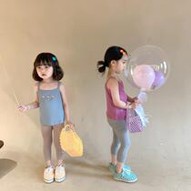 Girl Modale beat bottom pants thin outside wearing summer new Korean version of childrens pants smiling face baby 90% mosquito-proof pants