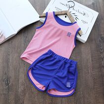 Child Speed Jersey Suit Boy Girl Girl Vest Shorts Sports Two Sets Mesh Summer Dress New Child Clothing Kit