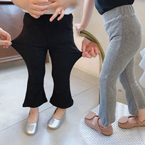 Girl Horn Pants Spring 2022 New Spanking Pants Baby Spring Autumn Clothing Broadlegged Pants Children Pants Tide Spring Autumn Ocean Qi