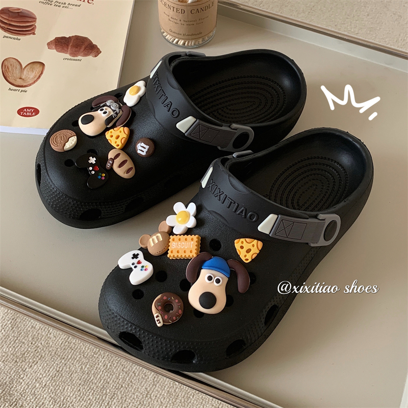 Japanese-Style Quality Fun and Cute DIY Clogs for Men and Women, Summer Outdoor Wear, Student Versatile Big-Toe Dog-Shaped Sandals