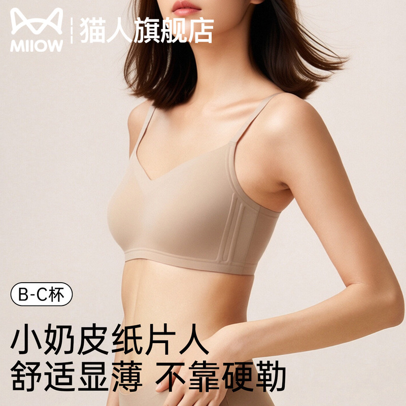 Cat People Paper Thin Underwear Women's 2026 New Ultra-Thin Cool Sensation Anti-Sagging Breathable Comfortable Slimming Thin Bra