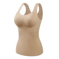 Catman Thermal Vest Womens Thickened Velvet Underwear Winter Padded Bra All-in-One with Bottoming Shirt Suspenders