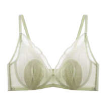 Catman Summer Womens Big Breast Revealing Small Underwear Soft Steel Ring Anti-sagging Fat mm Sexy Lace Breast-Reducing Bra