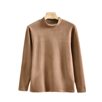 Catman mens German velvet thermal thermal underwear plus velvet thickened winter seamless silk autumn coat mid-high collar bottoming top