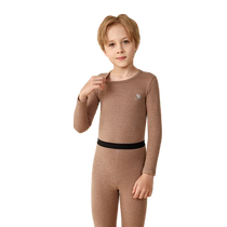 Catman Girls Velvet Thermal Underwear Medium and Large Childrens Autumn Clothes and Autumn Pants Set Pajamas 2024 Winter New Style