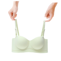 Catman push-up bra for women with small breasts seamless and enlarged strapless non-slip invisible half-cup push-up sexy bra