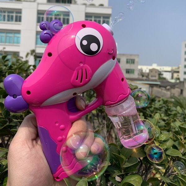 Children Toy Bubble Machine Fully Automatic Luminous Bubble Mesh Red Bubble Gun Toy Girl Blow Bubble Toy Boy