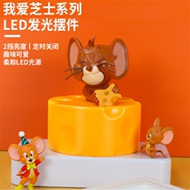 LED Fun Rat Small Night Light Creativity Cute Desktop Luminous Pendulum bedroom flexo headboard Decorative Atmosphere Light