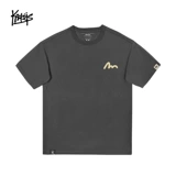 Хлопковая абрикосовая приятная телу футболка для отдыха, в американском стиле, короткий рукав, оверсайз, большой размер