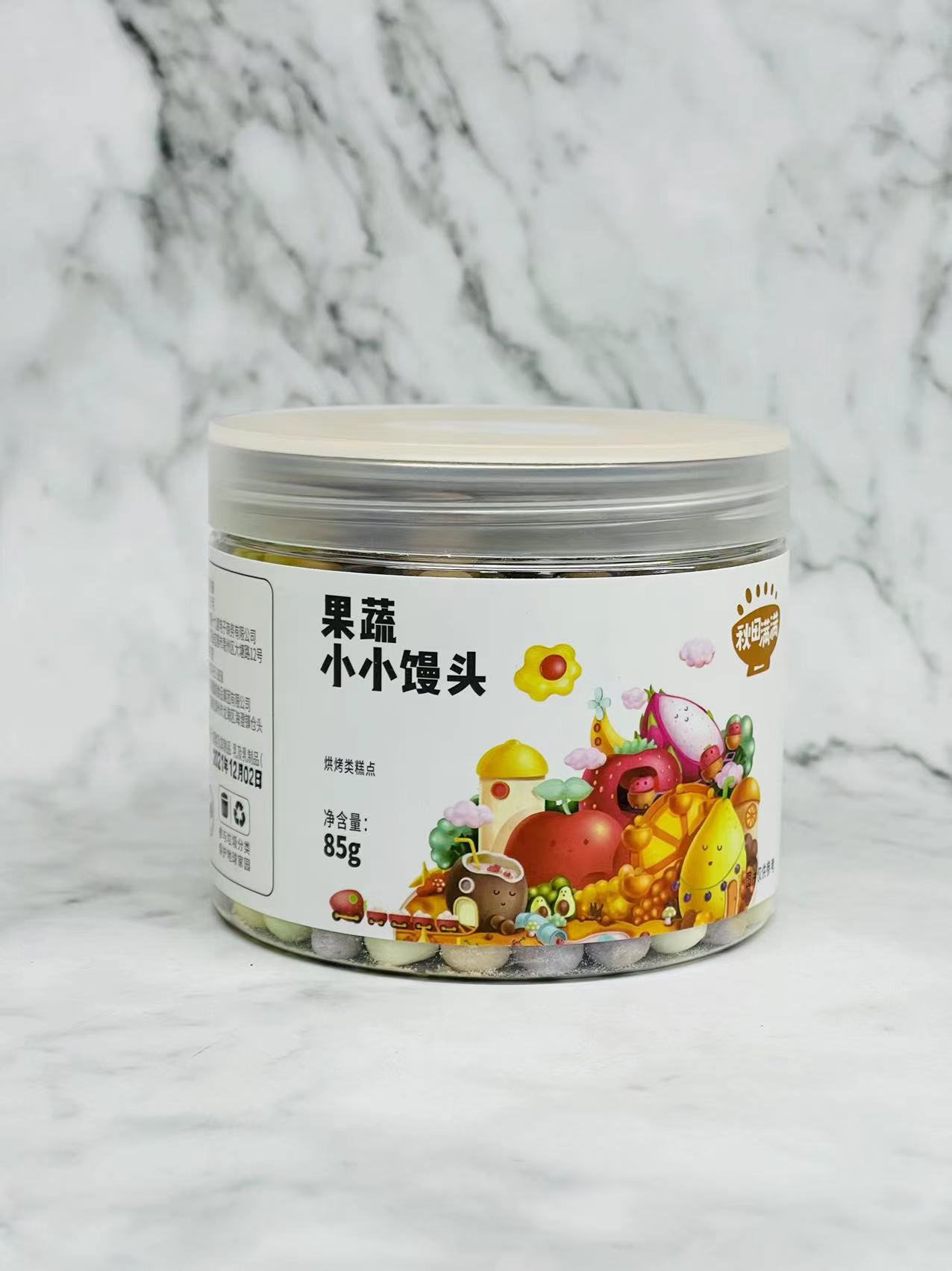 (2 cans of 19 9) Akita is full of fruits and vegetables, small steamed buns, baby egg crisps that melt in your mouth 85g