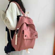 School bag female college students Korean version of Harajuku junior high school students large capacity high school backpack simple Joker backpack ins Wind