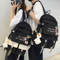 Book bag male Korean version of Harajuku high school students trend backpack female large capacity junior high school students backpack ins tide cool