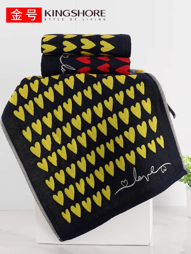 Gold cotton gauze towel wash face household soft lint-free absorbent breathable thin summer class a two pack