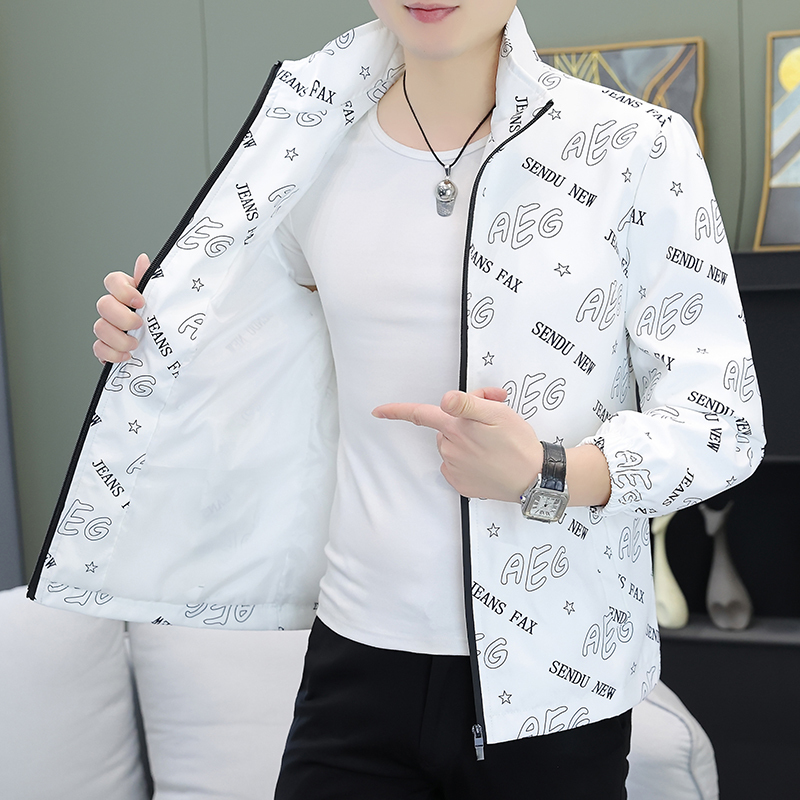 Men's Jacket, Spring and Autumn Style, Korean Version, Trendy Jacket, Youth Casual, Versatile, Fashionable Printed Outerwear Jacket Men's Jacket, Spring and Autumn Style, Korean Version, Trendy Jacket, Youth Casual, Versatile, Fashionable Printed Outerwear Jacket