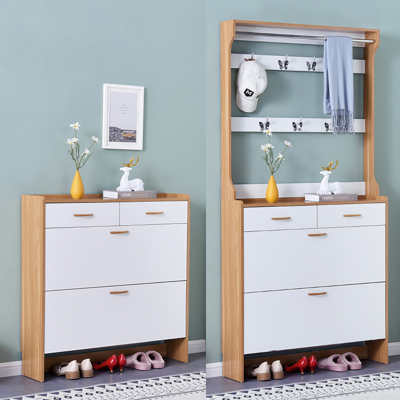 Door shoe cabinet and hanging wardrobe integrated new Chinese TV side cabinet floor bedside cabinet long cabinet next to the sofa