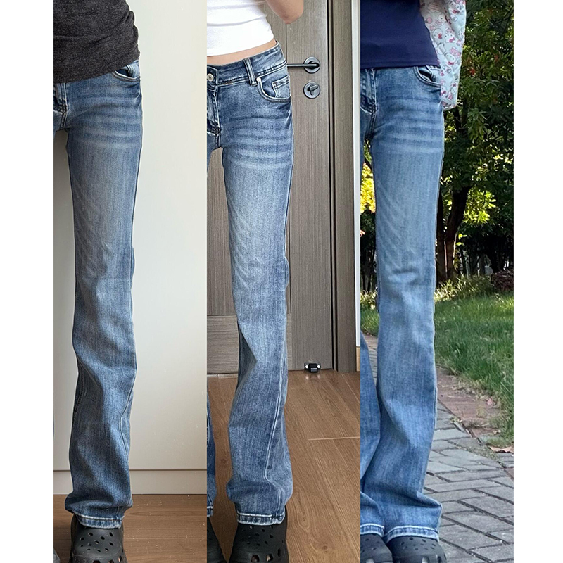 American Retro Low-Waist Straight-Leg Flared Jeans for Women, Summer Thin Style, 2026 New Slim-Fit Petite Stretch Pants American Retro Low-Waist Straight-Leg Flared Jeans for Women, Summer Thin Style, 2026 New Slim-Fit Petite Stretch Pants