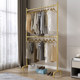 Double-layer clothes hanger floor-standing clothes drying rack dormitory home balcony simple liftable clothing store strong coat rack