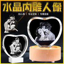 Wedding Anniversary Anniversaries Birthday Gift Girlfriends Creative 3D Crystal Inner Sculptures Portrait Photos Bluetooth Music Shine