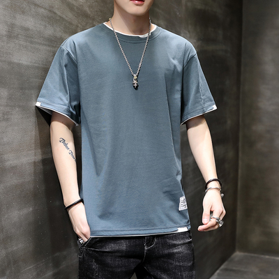 佐客夏季新款纯棉短袖男宽松休闲百搭运动白色多色潮流纯棉T恤潮