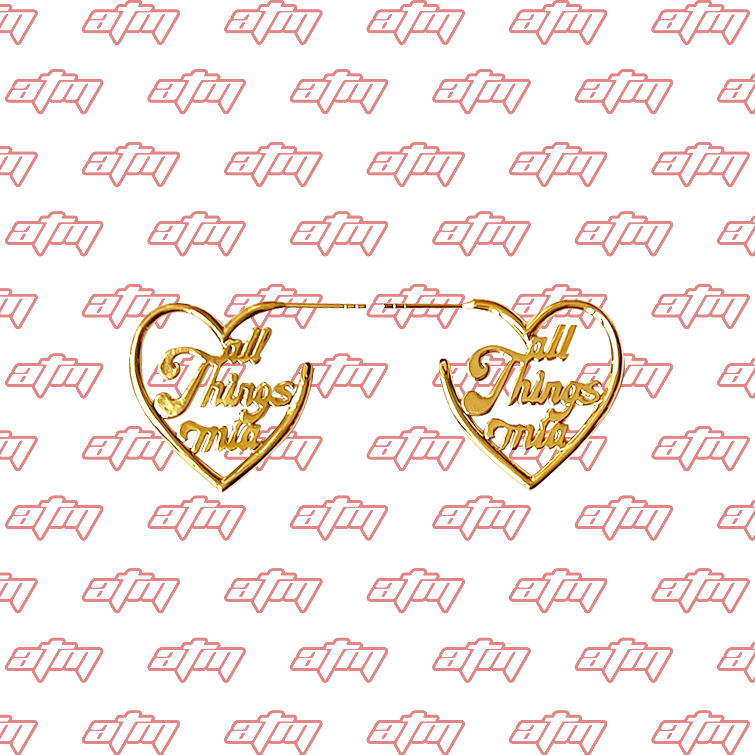 AllthingsMia designer brand Heart Hoop Earrings