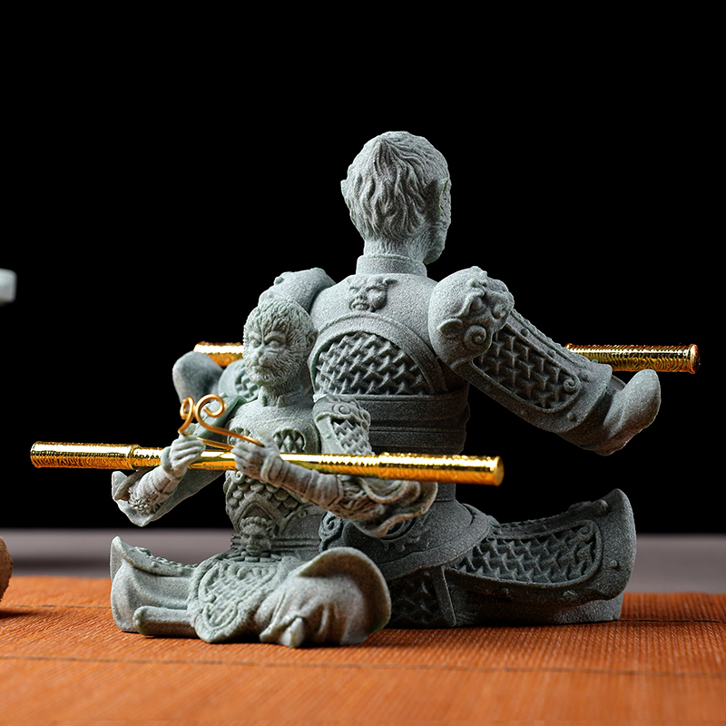 Monkey King Sun Wukong Fighting the Gods and Demons Monkey Figurine Desktop Small Tea Pet Decoration Rockery Bonsai Fish Tank Landscaping Monkey King Sun Wukong Fighting the Gods and Demons Monkey Figurine Desktop Small Tea Pet Decoration Rockery Bonsai Fish Tank Landscaping