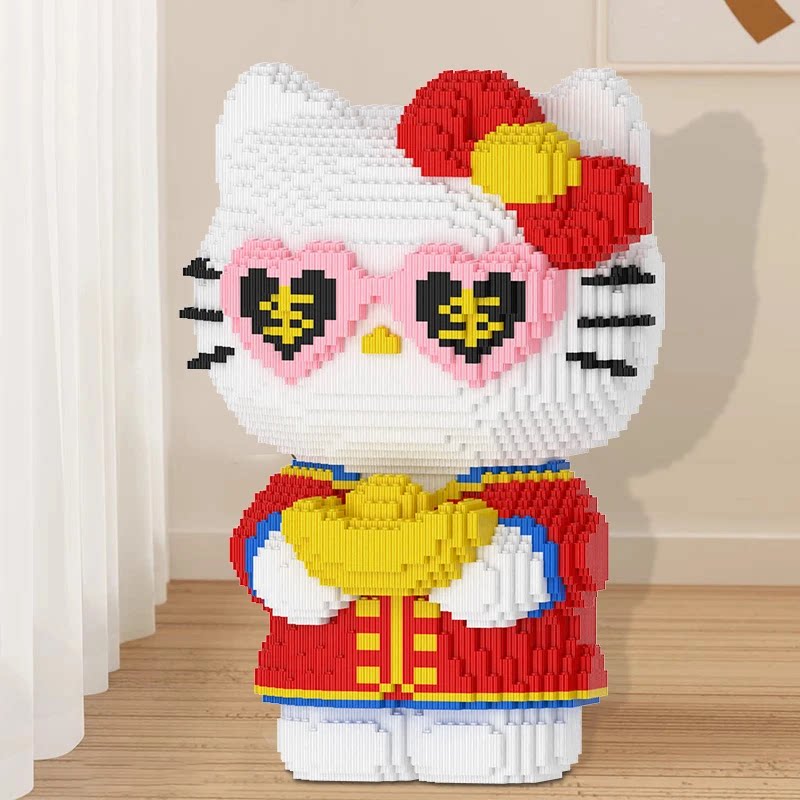 Пазл из строительных блоков Hello Kitty от 6 до 12 лет, новинка 2025 года, высококачественная взрослая версия игрушек для сборки пазлов из мелких частиц