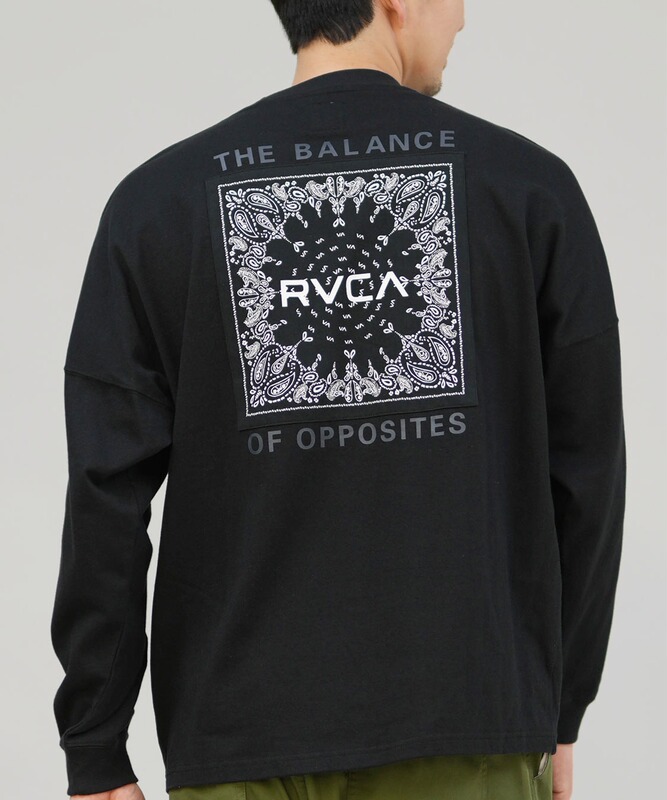 Japanese Trendy Rvca Round Neck Full Print Pattern Long Sleeve Loose Fit Autumn and Winter New Long Tee