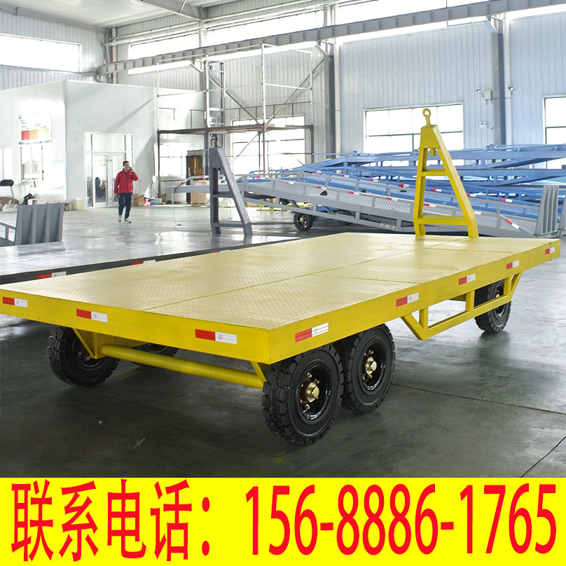 Hubei Yellowstone Traction Flat Tablet Transport Turn Turn 4 Wheel Steering Forklift Forklift Trailer