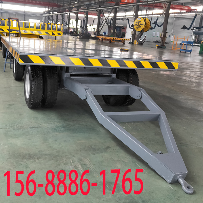 Henan Jiaozuo traction flatbed custom large tonnage stacker trolley pallet solid tire truck with guardrail