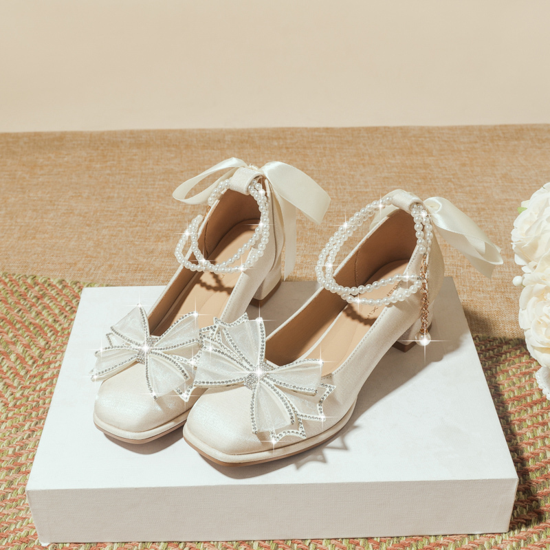 Girls' Hanfu Shoes, Ages 10-12, High-Heeled, for Older Children, Birthday, Runway Show, Formal Dress, Banquet, Performance, Cheongsam Shoes Mamian Skirt Girls' Hanfu Shoes, Ages 10-12, High-Heeled, for Older Children, Birthday, Runway Show, Formal Dress, Banquet, Performance, Cheongsam Shoes Mamian Skirt