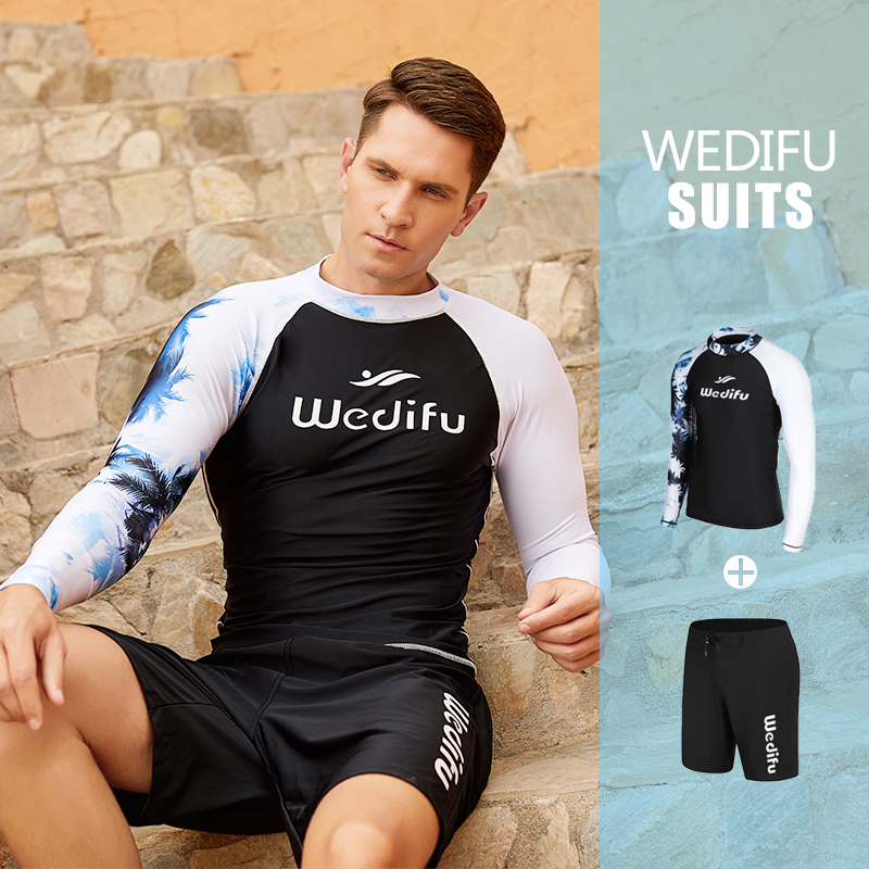 Waidif diving suit men's sunscreen jellyfish suit snorkeling suit swimming suit long sleeve trousers slim two-piece suit