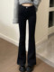 Black flare jeans for women in summer new fat girl mm high waist covering her hips to make her look slimming and elastic straight bell-bottom pants