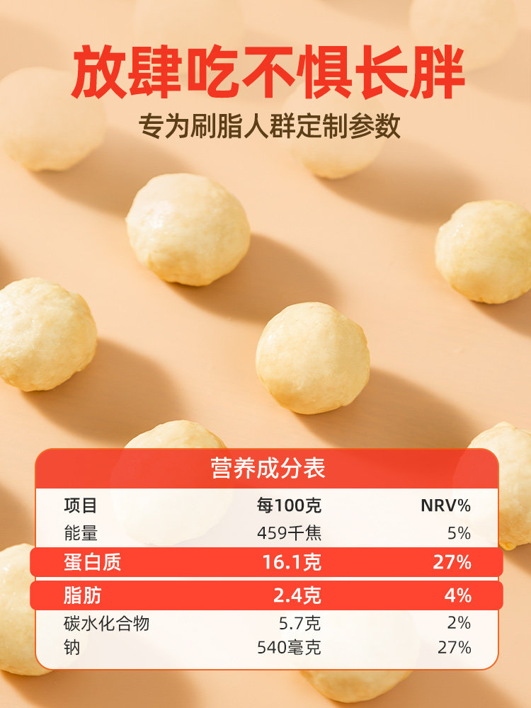 Chicken Meatballs Reduced by 0 Calories, Fitness-Friendly Low-Fat Chicken Breast Meatballs, Ready-To-Eat Meal Replacement, Satisfying Hunger, Light Snack Food