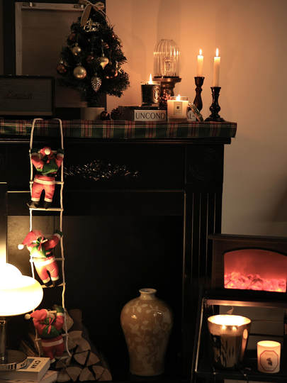 Christmas Decoration Atmosphere Arrangement Hanging Ornaments Santa Claus Climbing Rope Toy Home Living Room Scene Creative Decorations