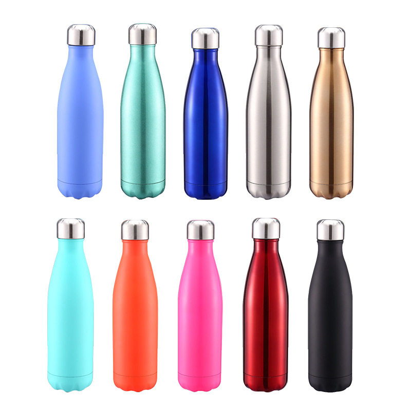 Coke Bottle Insulated Cup Sports Kettle 304 Stainless Steel Bowling Water Cup Custom Logo (two hair ups)