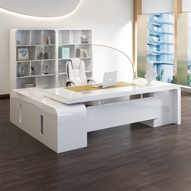 Executive desk manager supervisor desk president desk office furniture simple atmosphere single white paint office boss desk