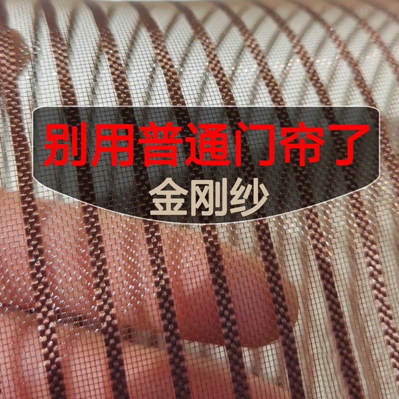 Summer door curtain home free perforated steel wire anti-theft door special yarn curtain anti-mosquito magnet self-priming pad with falling 2021