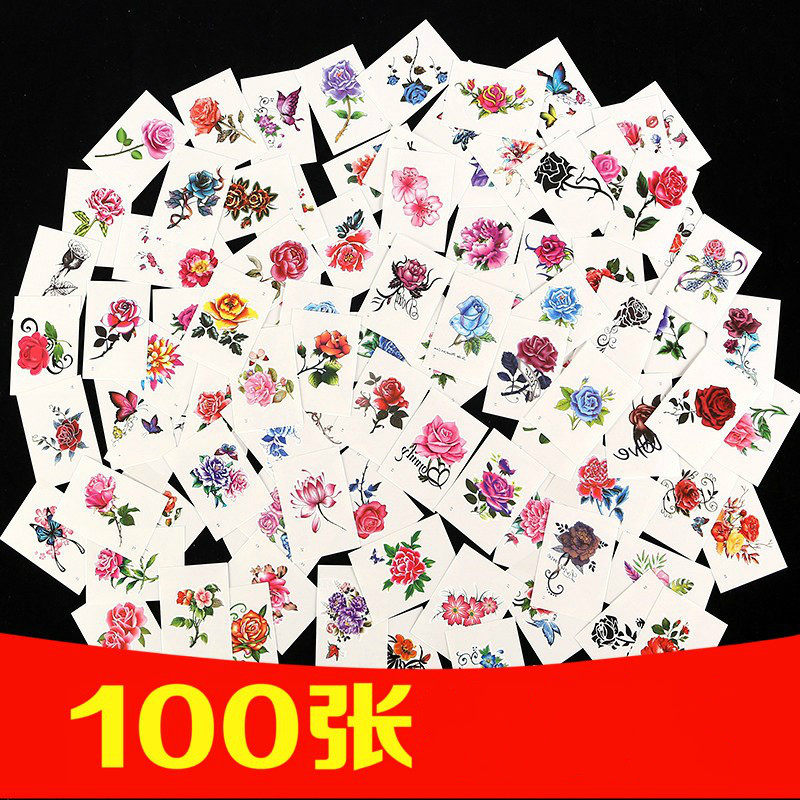 Tattoo Sticker Chest Front Waterproof Stickler Tattooed Stickers Decorate Small Patterns Grown-up Children Girl Rose Flowers Feet Nude