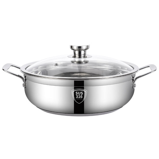 316 Stainless Steel Extra Thick Soup Pot for Home and Hotel Use, Non-Stick Pot for Cooking Soup, Stewing, and Steaming Buns, Suitable for Induction Cooker and Gas Stove