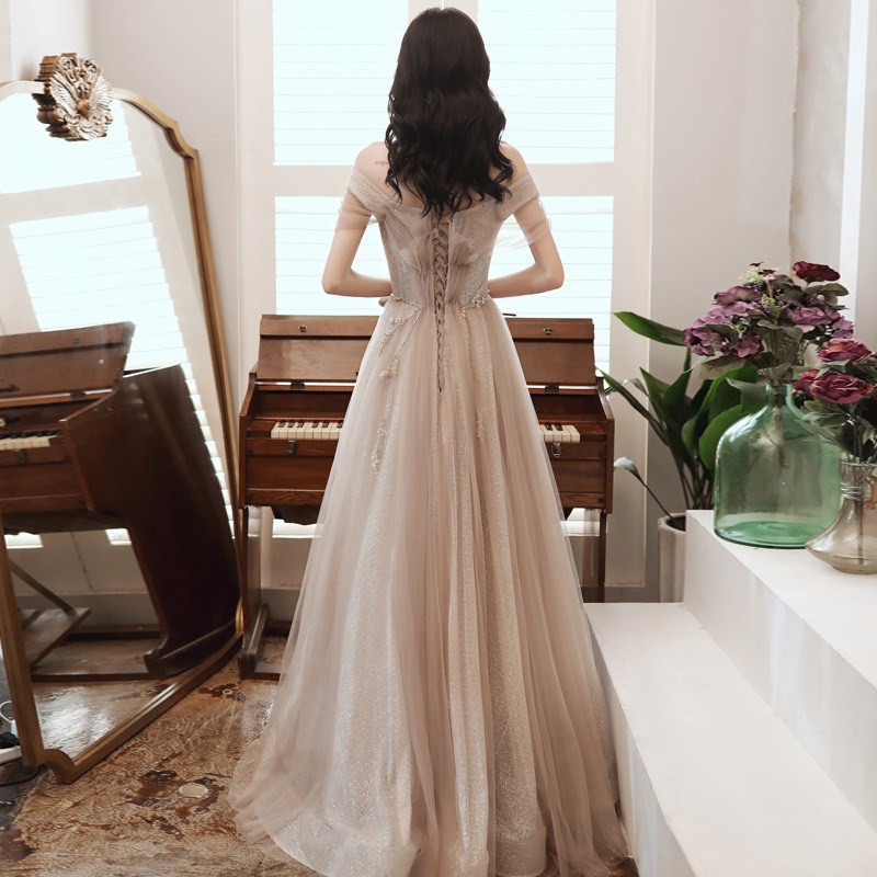 Long elite evening dress, open shoulders Long elite evening dress, open shoulders